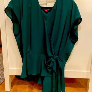Vince Camuto XL Green Wrap Blouse